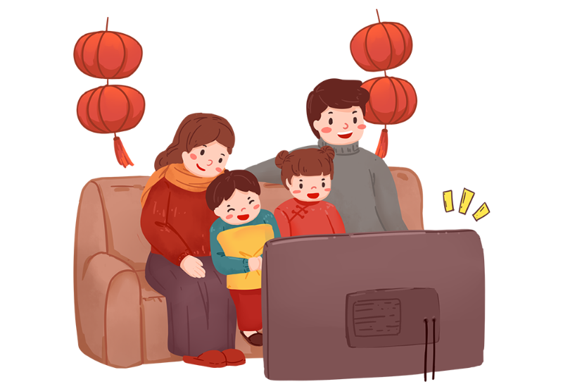 千库网_新年全家四口看春晚_元素编号13347459 千库网_新年全家四口看春晚_元素编号13347459