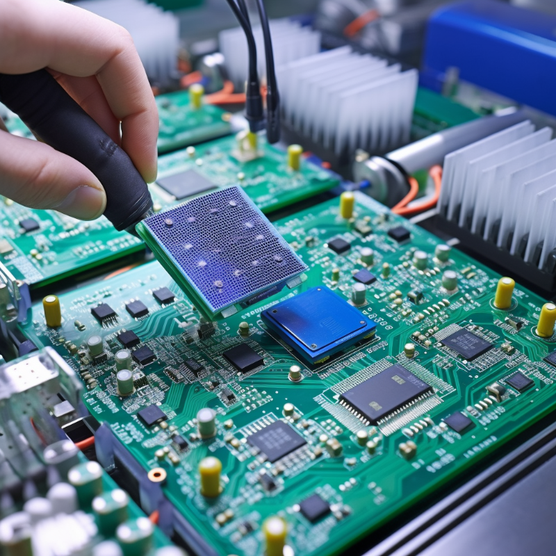 千库网_PCB制造高新技术工厂QC实验室对电路板上SMT印刷元件的质量控制和组装_摄影图编号19990624 千库网_PCB制造高新技术工厂QC实验室对电路板上SMT印刷元件的质量控制和组装_摄影图编号19990624